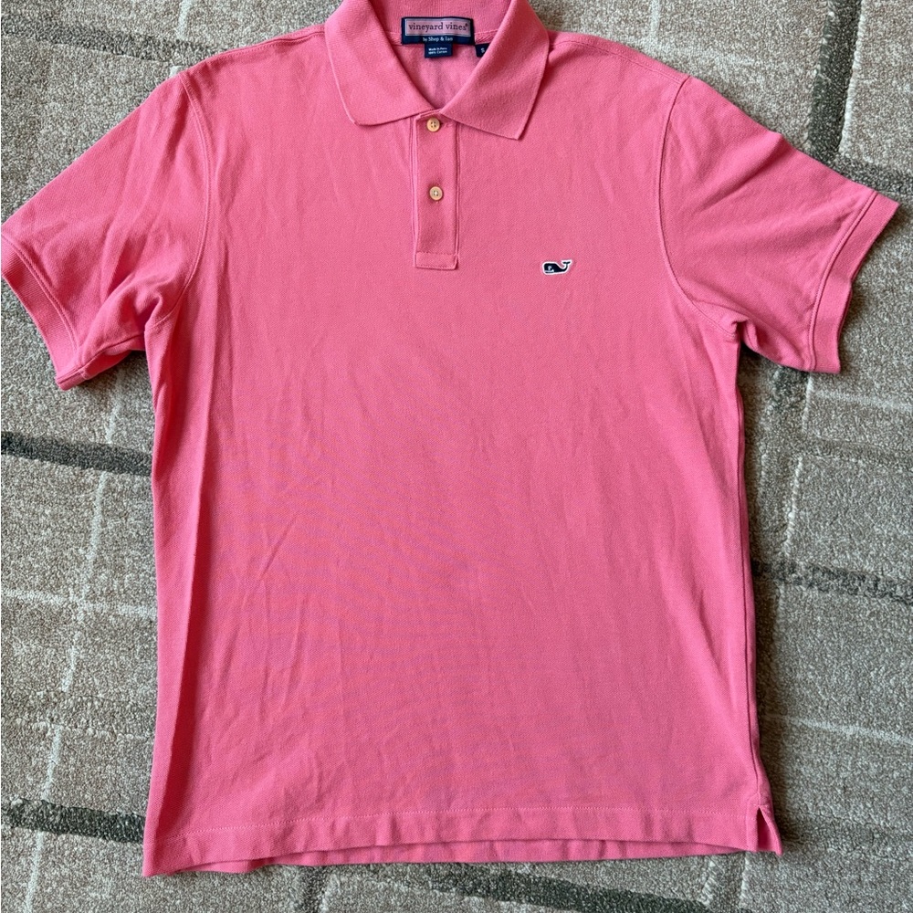 Vineyard Vines Classic Fit Polo Shirt PINK Mens Size Small 100% Cotton